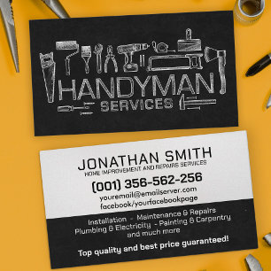 Home improvement and repair handyman services business card