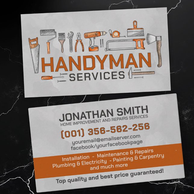 Home improvement and repair handyman services business card (Creator Uploaded)