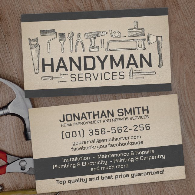Home improvement and repair handyman services business card (Creator Uploaded)