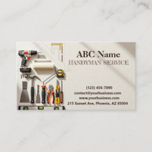 Home improvement and repair handyman services business card