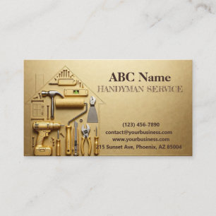 Home improvement and repair handyman services business card