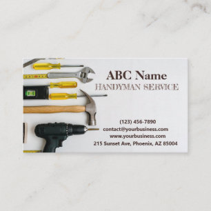 Home improvement and repair handyman services business card