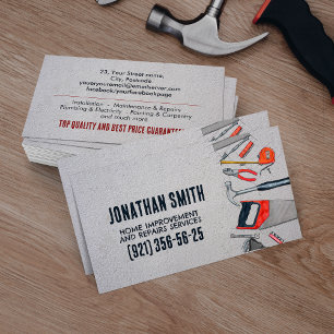 Home improvement and repairs services business card