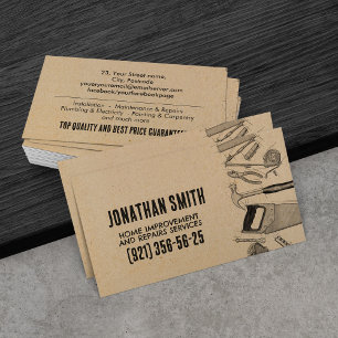 Home improvement and repairs services business card