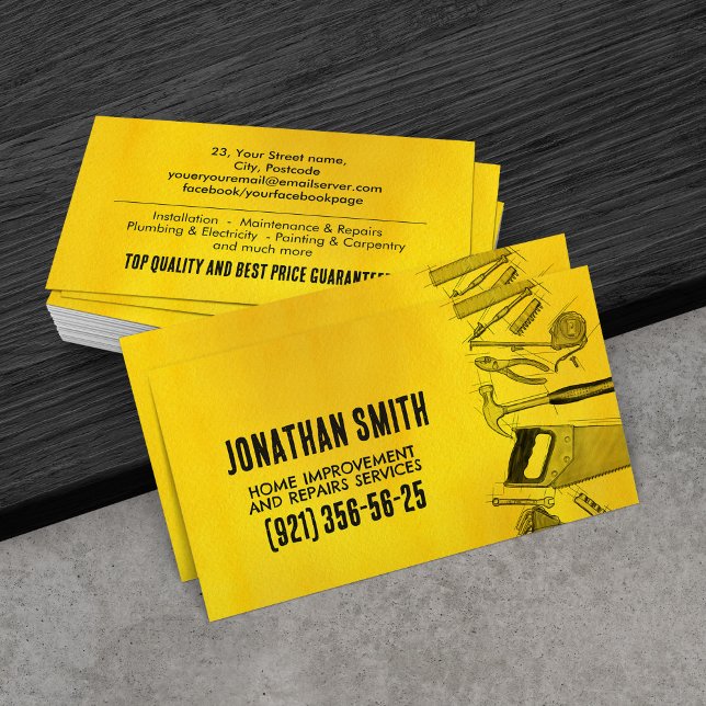Home improvement and repairs services business card (Creator Uploaded)