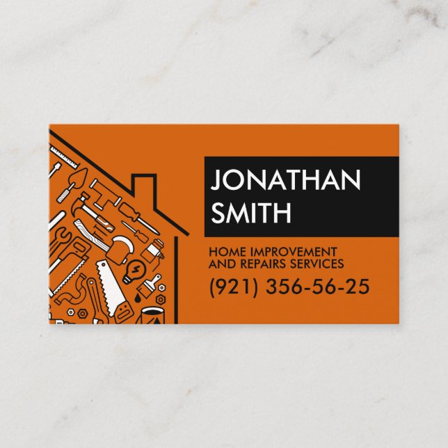 Home improvement and repairs services business card (Front)