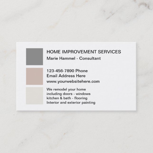 Home Improvement Business Card (Front)