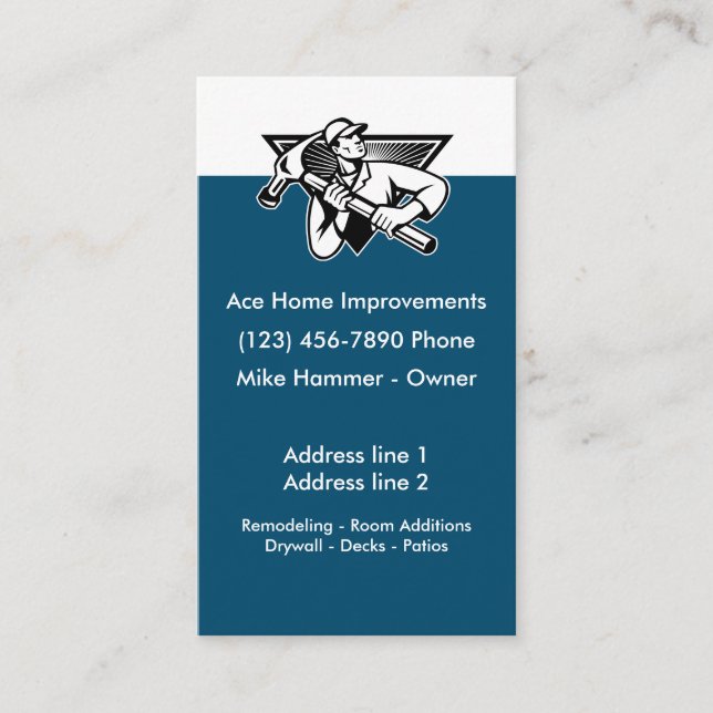 Home Improvement Construction Business Card (Front)