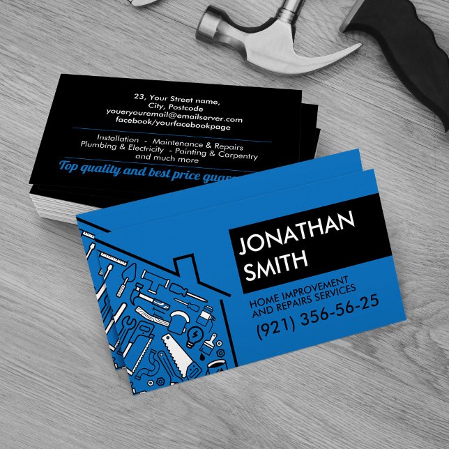 Home improvements repairs Handyman Services Business Card (Creator Uploaded)