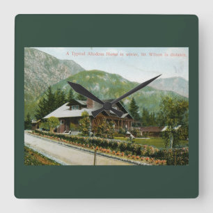 Home in Altadena, Mt. Wilson CA 1910 Vintage Square Wall Clock