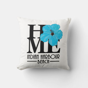 HOME Indian Harbour Beach Florida Blue Hibiscus Cushion