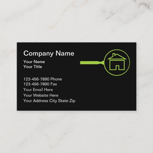 Home Inspection And Appraisal Business Card (Front)