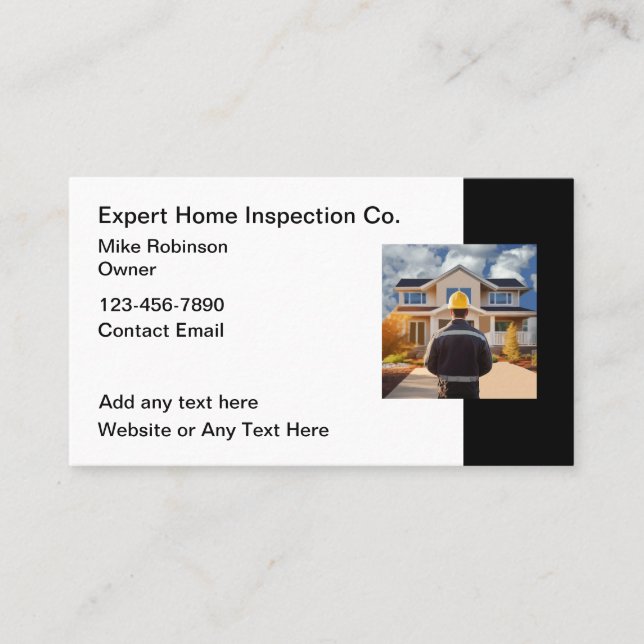 Home Inspection Services Business Card (Front)
