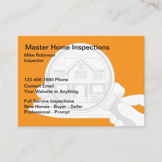 Home Inspection Services Modern Business Cards (Front)