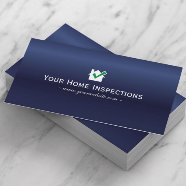 Home Inspections Real Estate Royal Blue Business Card (Creator Uploaded)