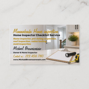 Home Inspector Pre Listing Inspection Service Business Card