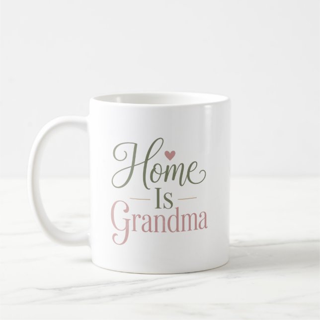 Home Is Grandma Personalised Name Gift Coffee Mug (Left)