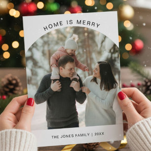Home Is Merry Happy Family Christmas Card