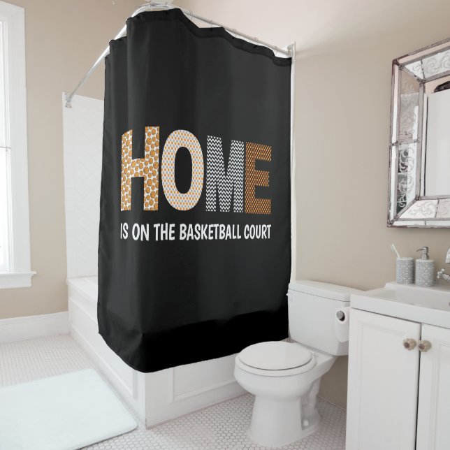 Home Is On The Basketball Court Shower Curtain (In Situ)