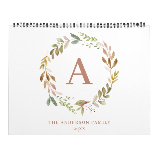 Home is our happy place watercolor foliage photo calendar (Cover)