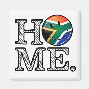 Home is South Africa Smiling Flag Housewarming Magnet