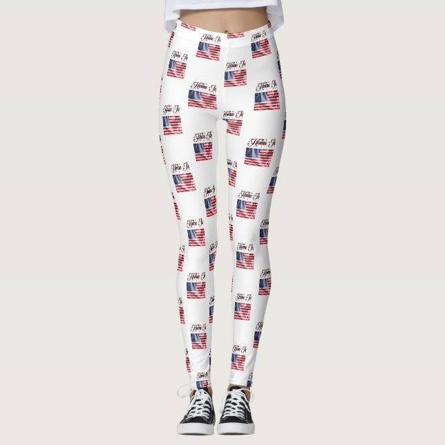 Home Is the United States Flag Happy 4th Of July Leggings (Front)