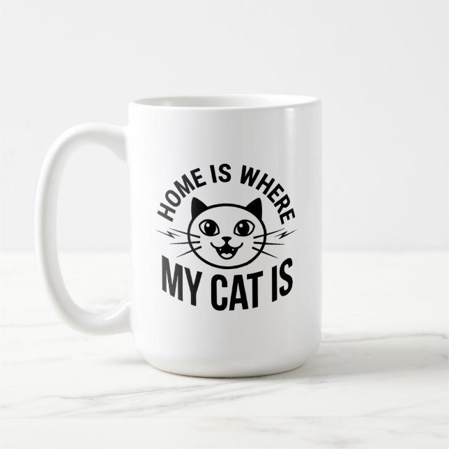 Home Is Where Custom Typography Personalised Minim Coffee Mug (Left)
