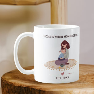 Home Is Where Mom Hugs Me Personalized Coffee Mug