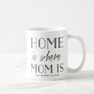 Home Is Where Mum Is Black Typography Mug