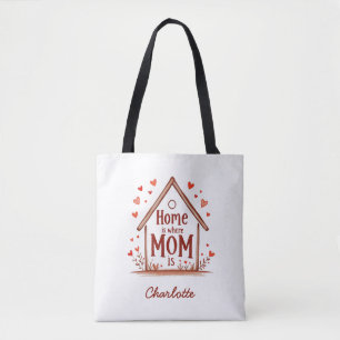 Home Is Where Mum Is Cute & Personalised Tote Bag