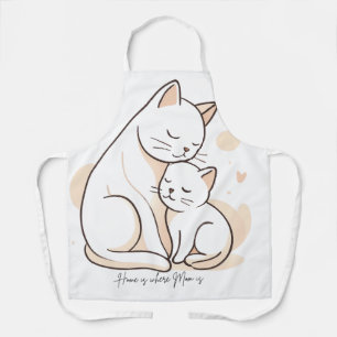 Home is Where Mum is - Mother Cat and Kitten Art P Apron