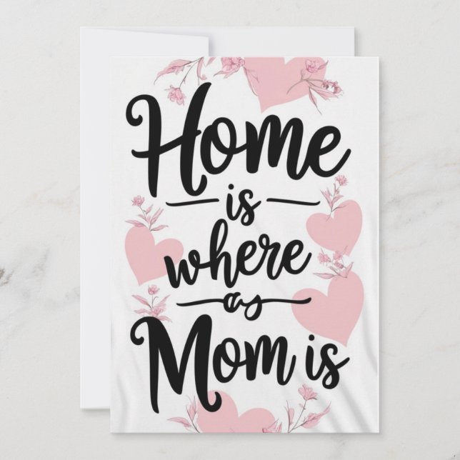 Home is where Mum is,mothers day gift card  (Front)