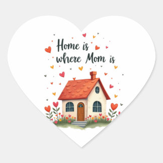 Home Is Where Mum Is– Sweet Heartfelt Mother’s Day Heart Sticker