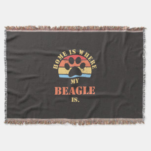 Home Is Where My Beagle Dog Is Throw Blanket