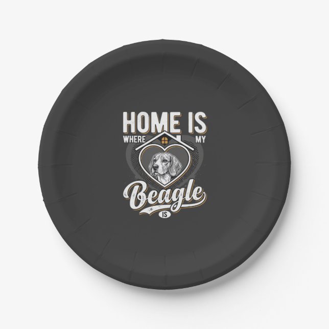 Home Is Where My Beagle Is_1 Paper Plate (Front)