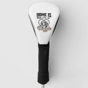 Home Is Where My Beagle Is Vintage Dog Design_1 Golf Head Cover