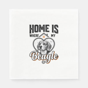 Home Is Where My Beagle Is Vintage Dog Design_1 Napkin