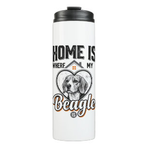 Home Is Where My Beagle Is Vintage Dog Design_1 Thermal Tumbler