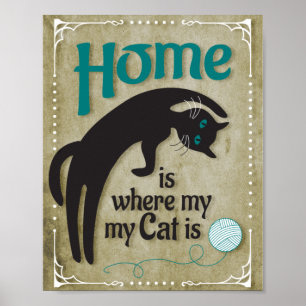 Home is where my cat is poster