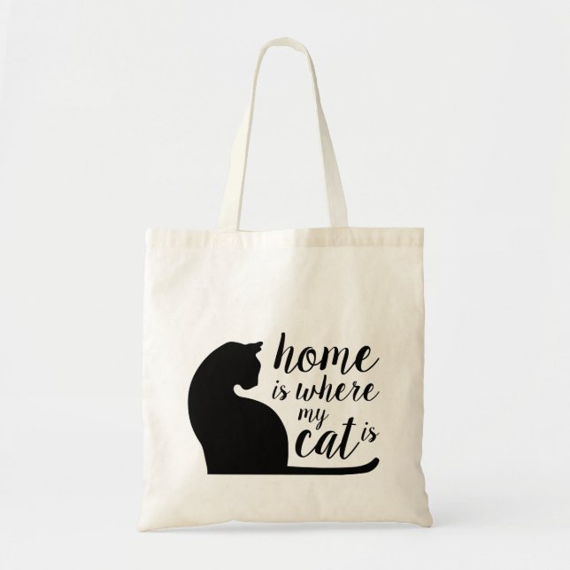 Home Is Where My Cat Is Tote Bag (Front)