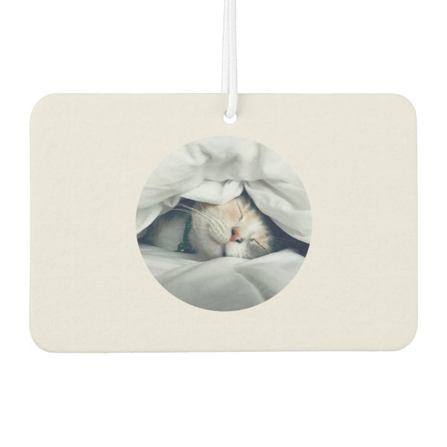 Home is where my cat naps custom pet photo car air freshener (Front)