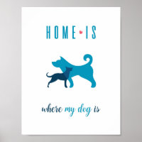 Home is where my dog is Poster Wall Art
