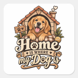 Home Is Where My Dog Is Sticker   Dog Moms Decal