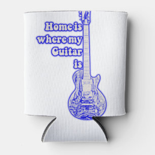 Home is where my guitar is. vintage blue guitar can cooler