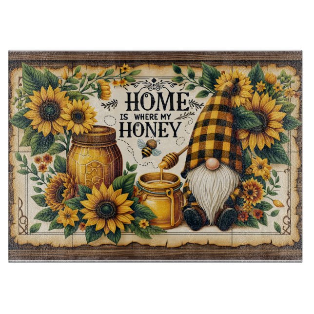 Home Is Where My Honey Bee Cutting Board (Front)