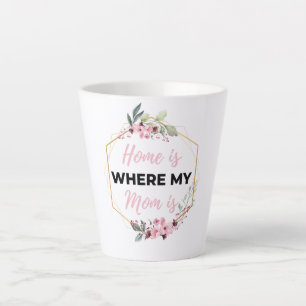 Home Is Where My Mom Is black Latte Mug