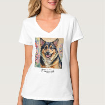 Home Is Where My Shepherd Is Women’s V-Neck 
