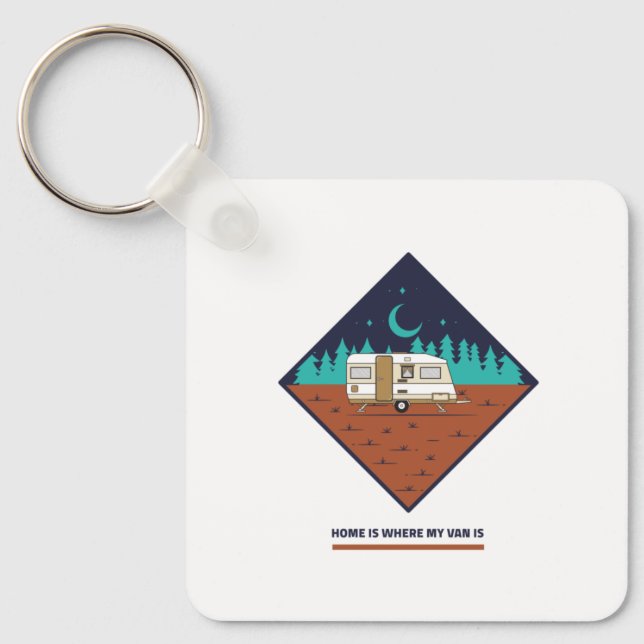 Home Is Where My Van Is  Key Ring (Front)