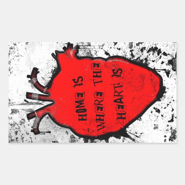 home is where the anatomical heart is rectangular sticker (Front)