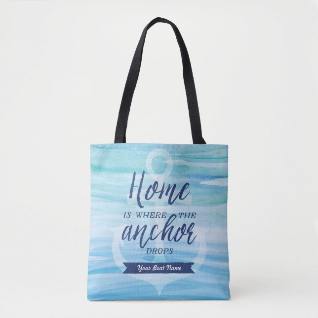 Home is Where the Anchor Drops (Personalised) Tote Bag (Front)